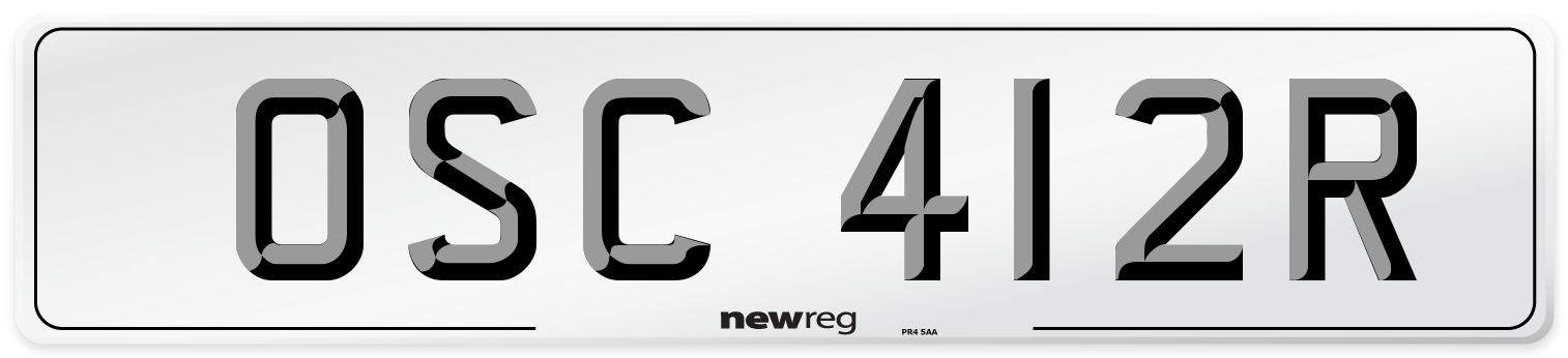 OSC 412R Number Plate from New Reg
